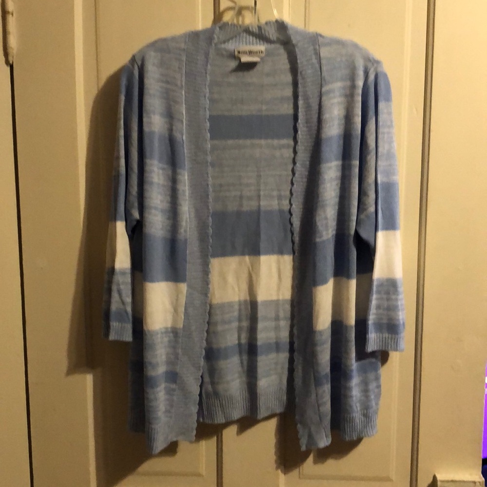 Baby blue and white light weight cardigan